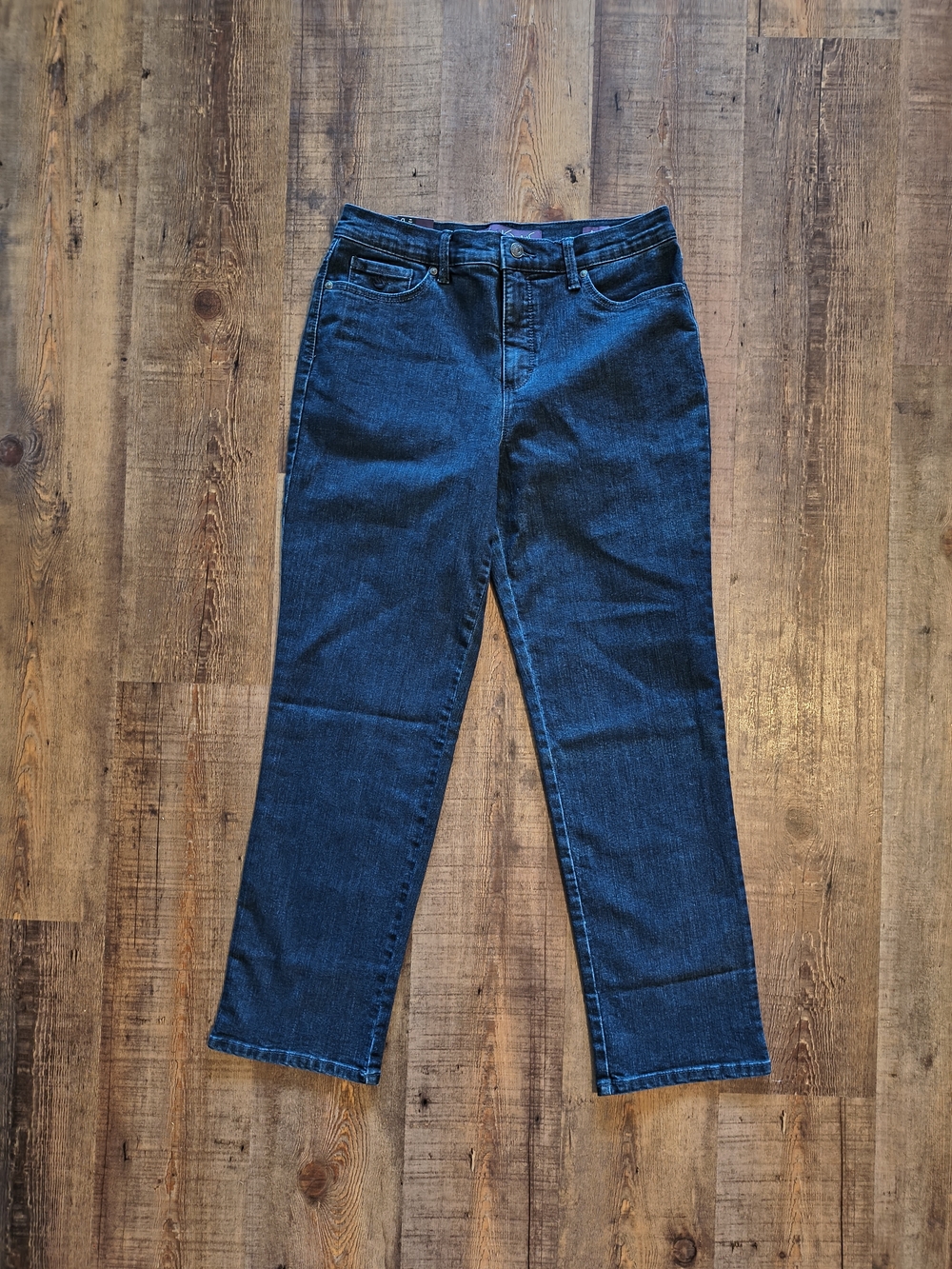 Gloria Vanderbilt Tapered Leg Dark Classic Rise Navy Jeans w/ Pockets Size 10